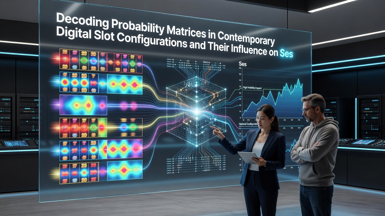 Analytical dashboard showing session duration statistics correlated with slot probability matrix variables